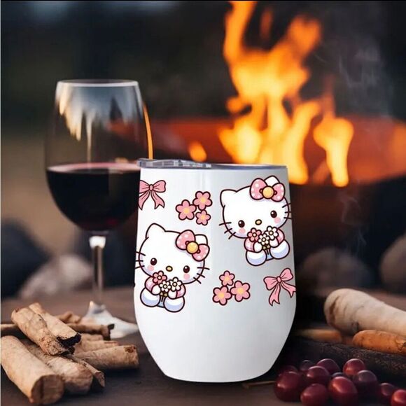 Hello Kitty 12oz Insulated Stainless Steel Mug with Lid Spill Proof BPA Free New - Picture 8 of 10